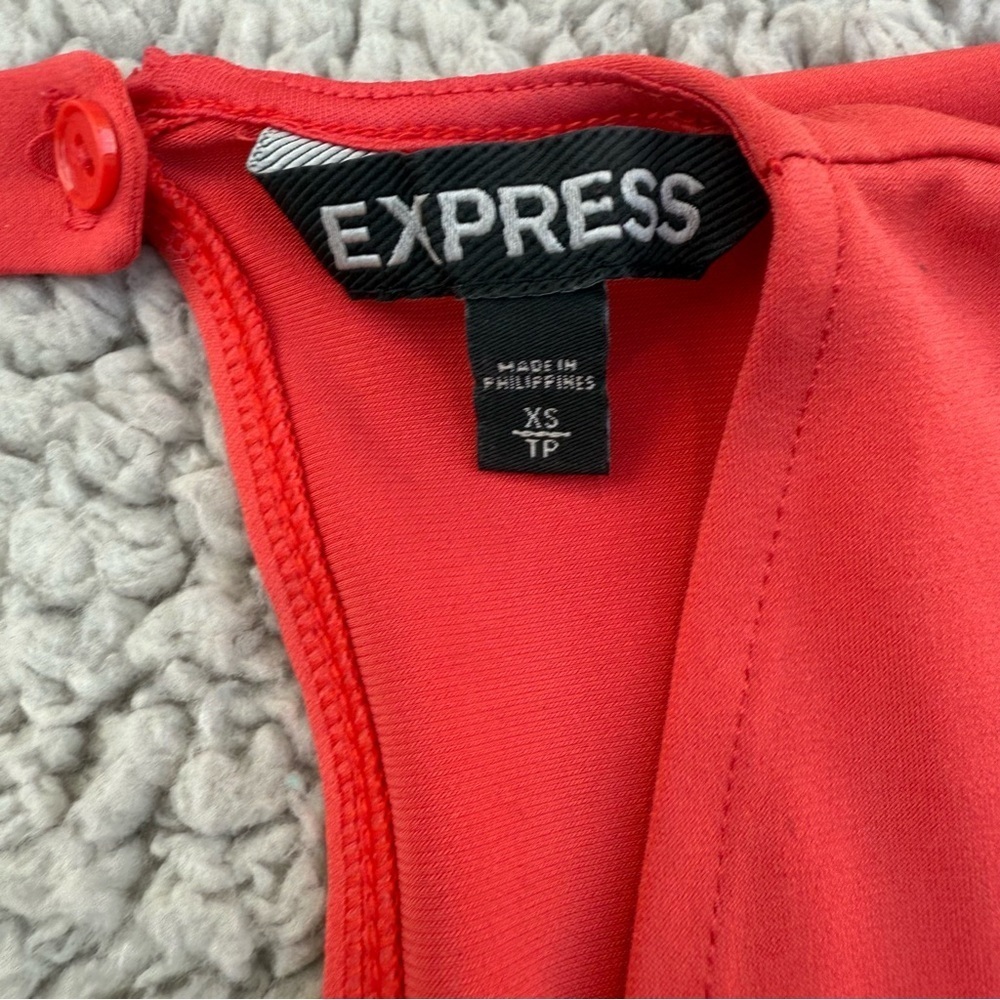 Express Red V-Neck Romper - Picture 4 of 7